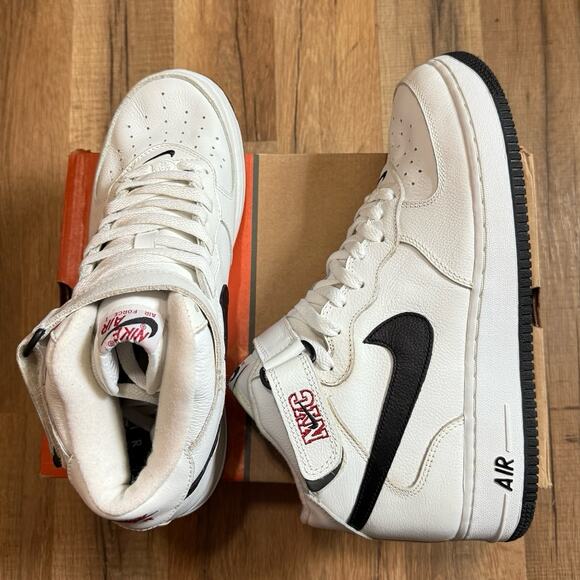 2003 Nike Air Force 1 Mid NYC White Black Varsity Red main image 5